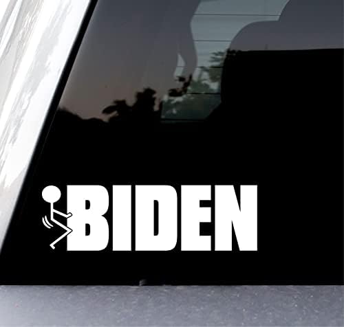 גרפיקה ומדבקות שקיעה FK Biden VINYL VINYL מדבקה מדבקה | מכוניות משאיות טנדרים מחשב נייד | לבן | 7.5 אינץ